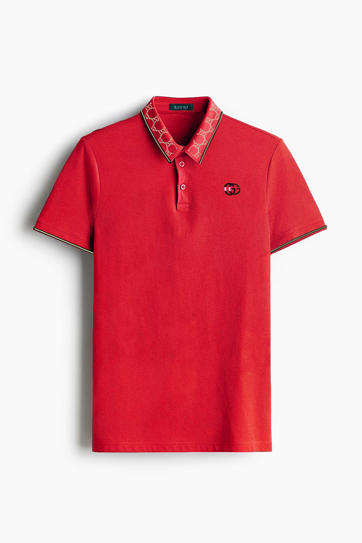 GCCI Tipping Collar Pique Polo Shirt - 0122079