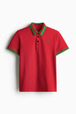 GCCI Tipping Collar Pique Polo Shirt - 0122243