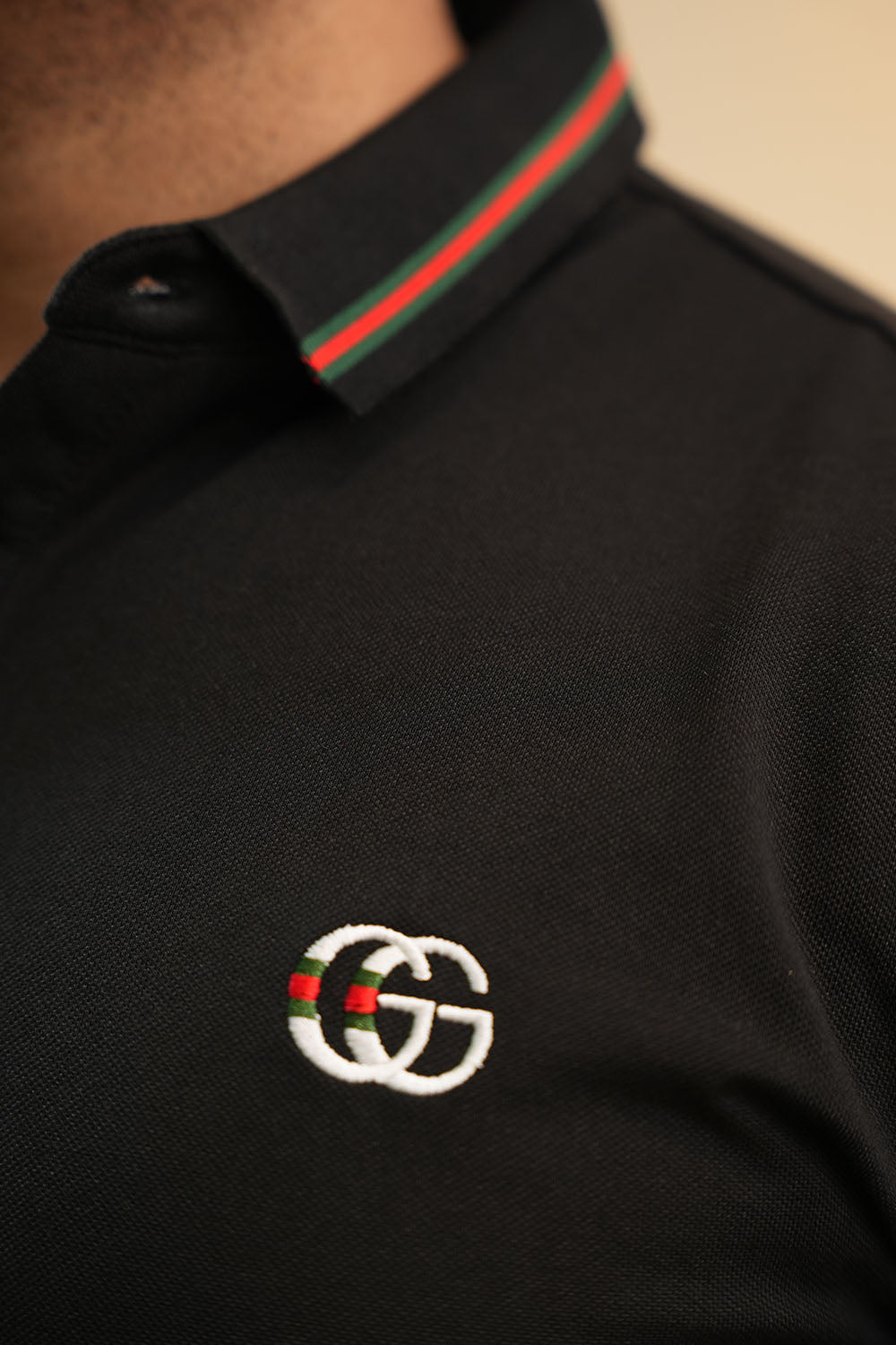 GCCI Tipping Collar Pique Polo Shirt - 0124034