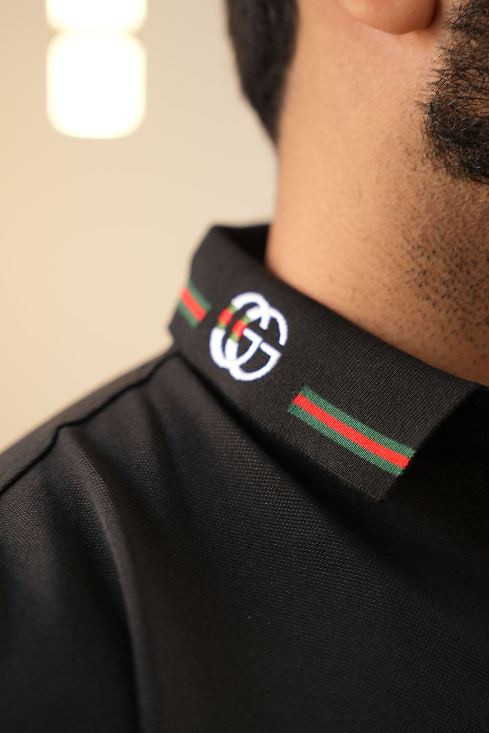 GCCI Tipping Collar Pique Polo Shirt - 0124034