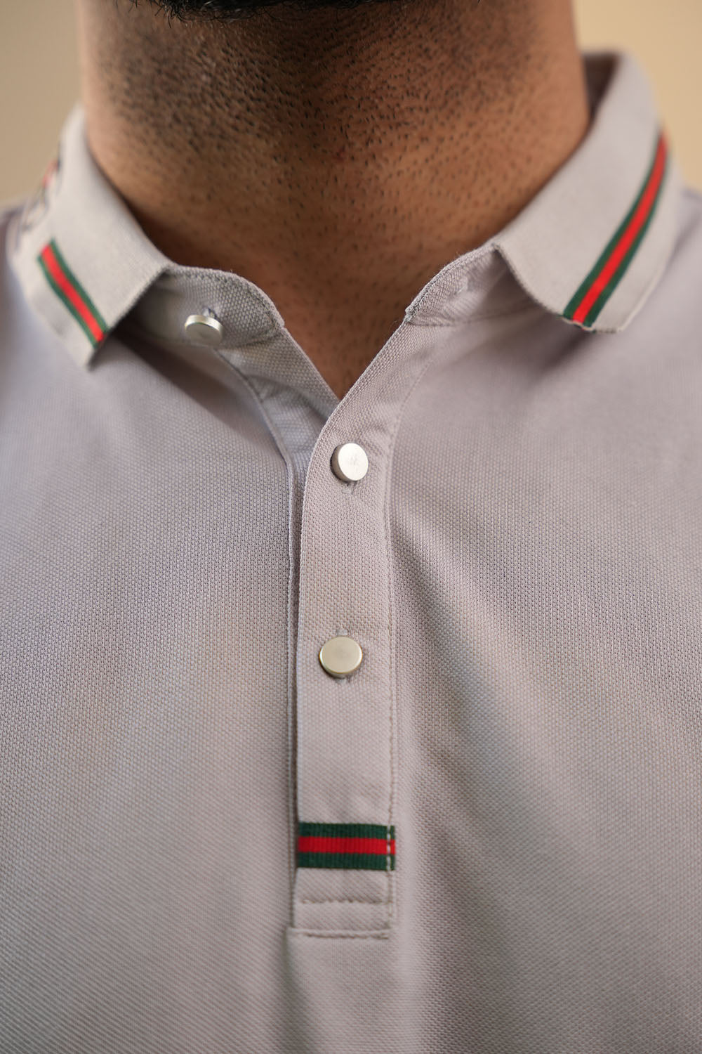 GCCI Tipping Collar Pique Polo Shirt - 0124034