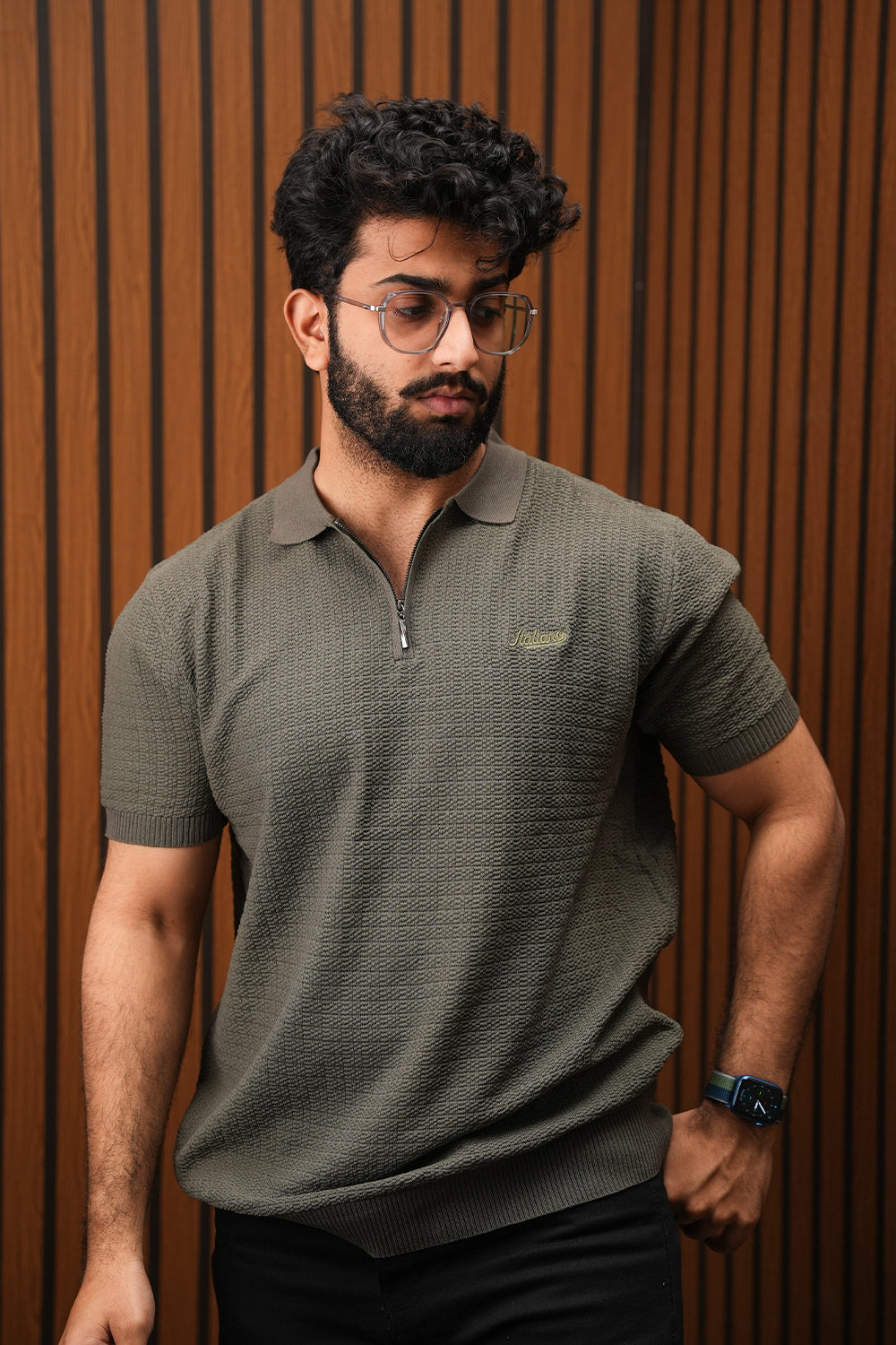 ITA Textured Polo Collar T-shirt 0125063