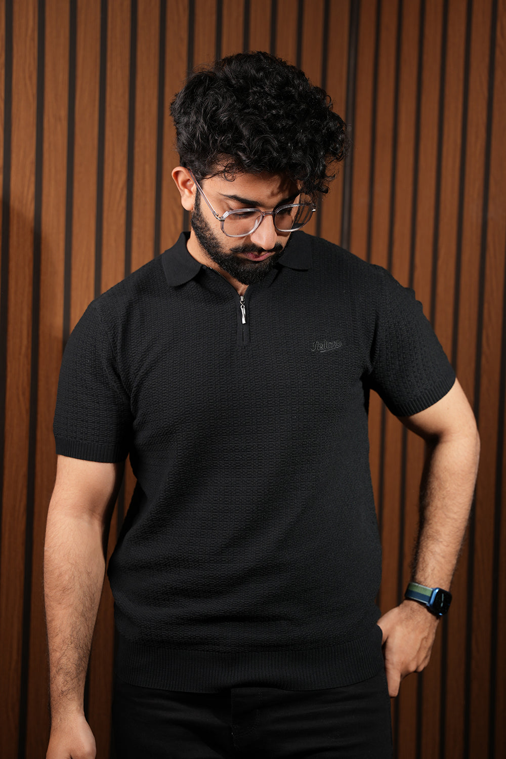 ITA Textured Polo Collar T-shirt 0125063
