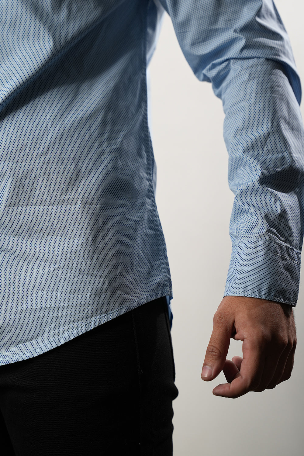 Edenrobe Men's Light Blue Full Sleeve Casual Shirt 0125004