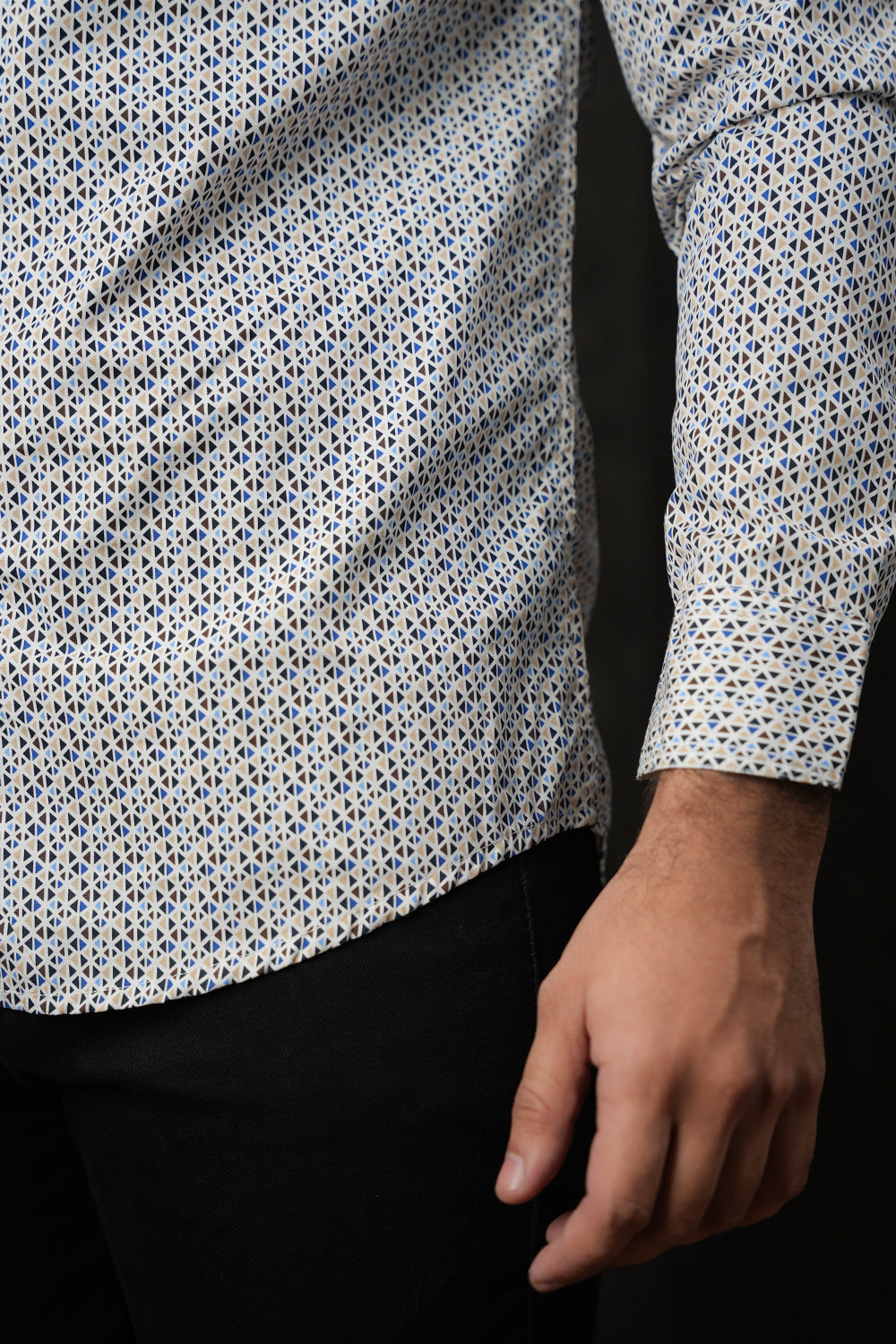 Olive Green Printed Full Sleeve Casual Shirt 0125008