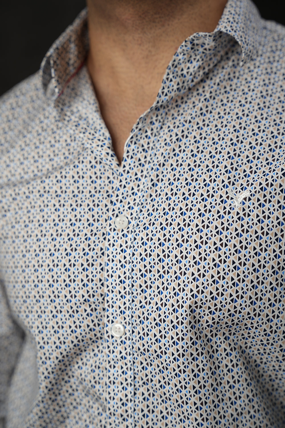 Olive Green Printed Full Sleeve Casual Shirt 0125008