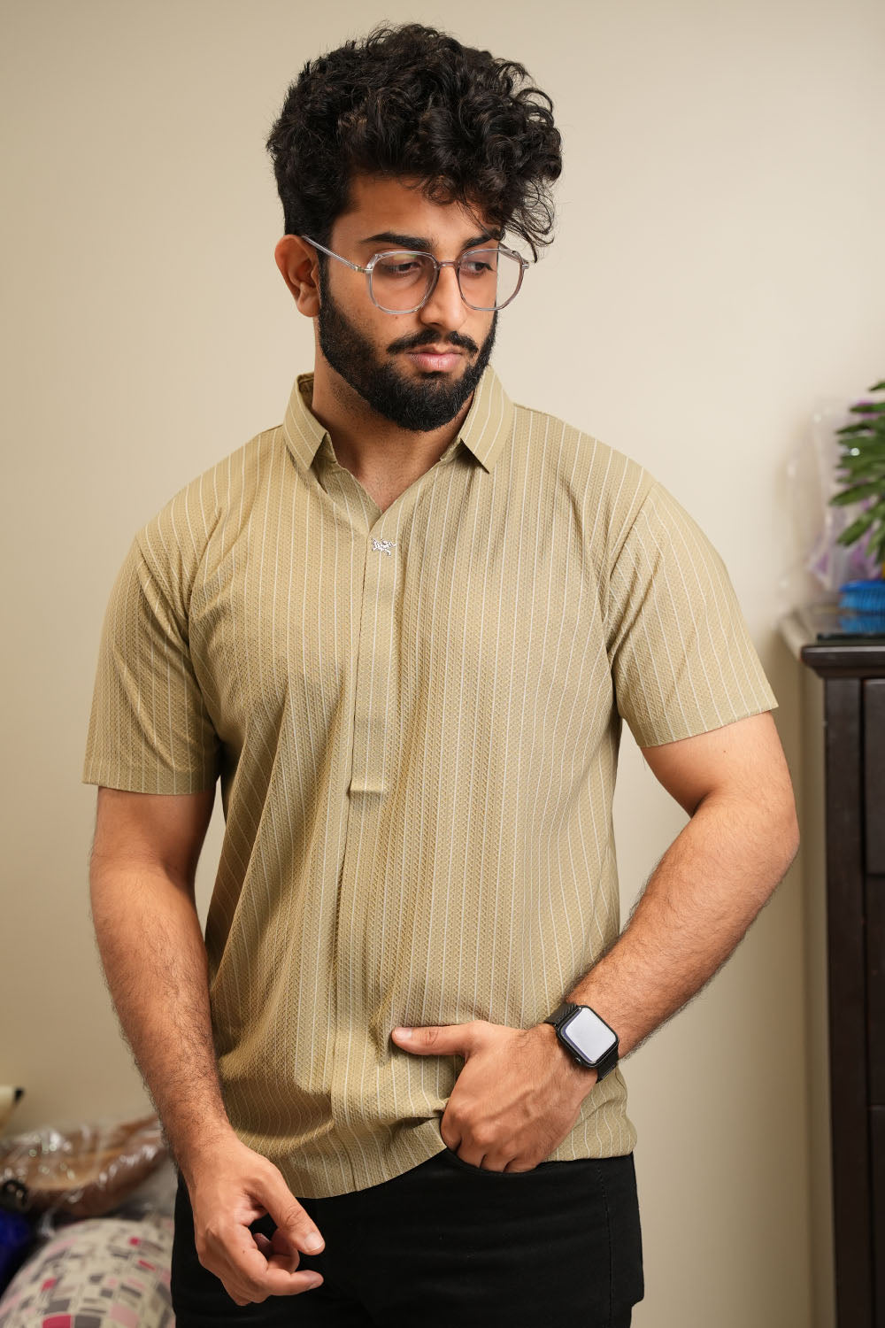 ITA Textured  Polo Collar T-shirt 0125092