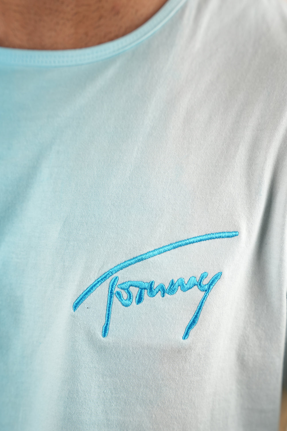 Tommy Jeans signature logo ombre t-shirt pink - 0125103