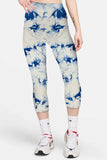 Women Off White Abstract Print Gym Wear Leggings - 0324010