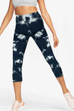 Women Navy Abstract Print Gym Wear Leggings - 0324010