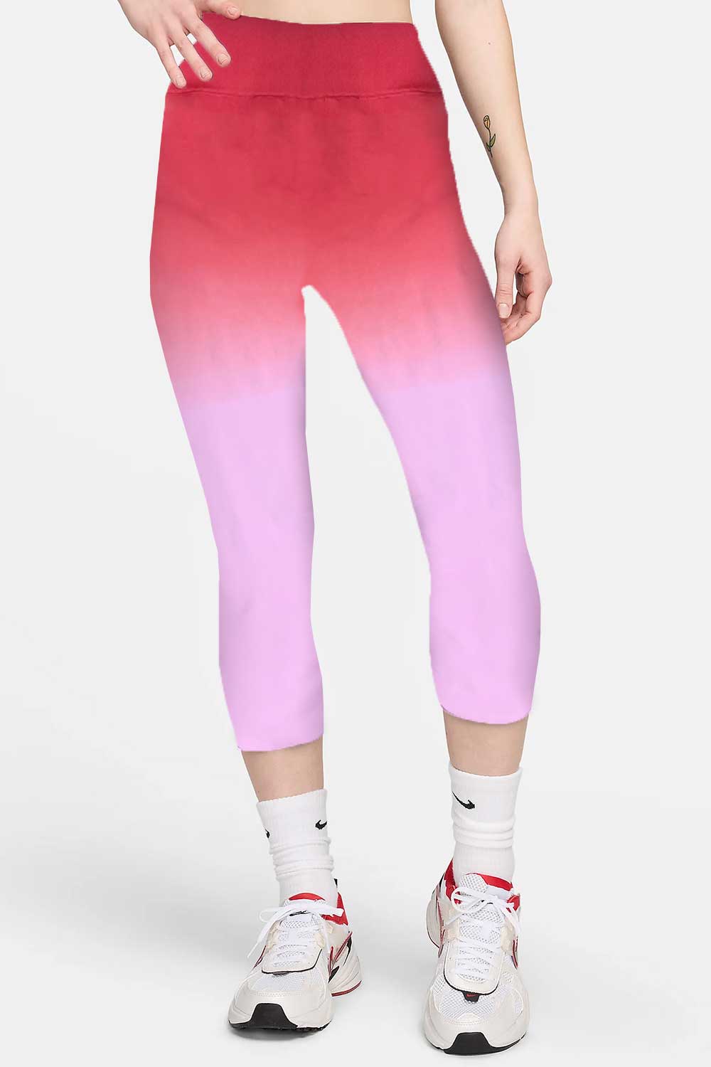 Women Red Gym Wear Leggings - 0324016