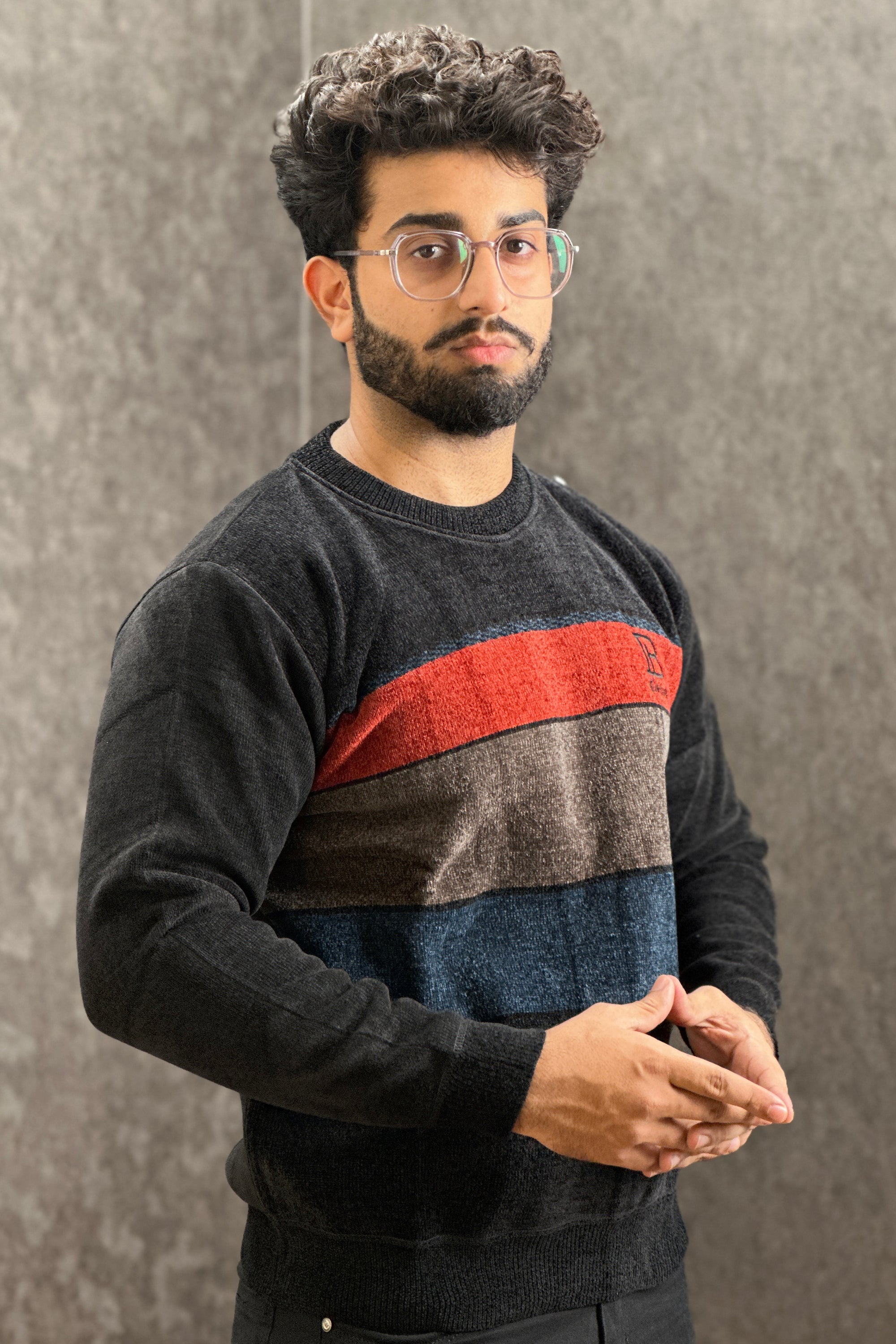 Rabbit Wool Crew Neck Sweat Shirt - 1124023