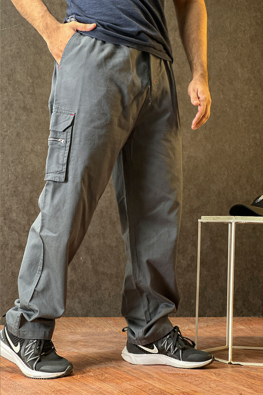 ITA 6 Pocket Charcoal  Trousers - 1124034