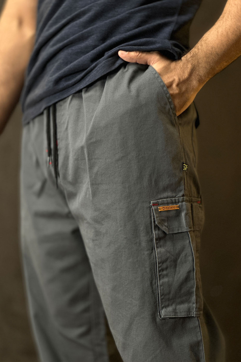ITA 6 Pocket Charcoal  Trousers - 1124034
