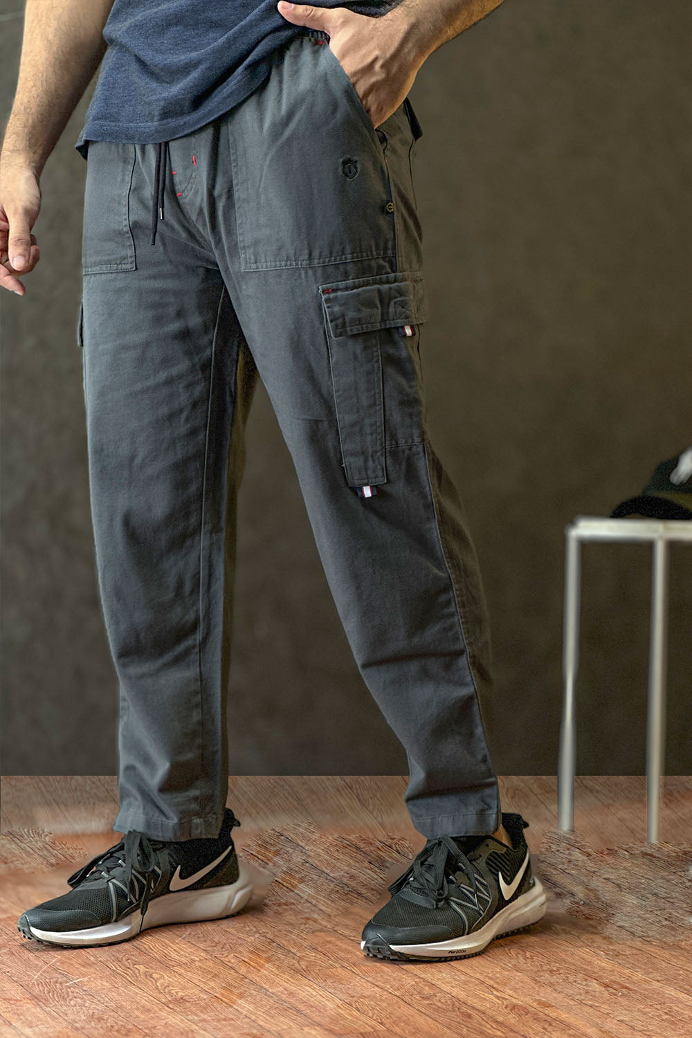 ITA 6 Pocket Charcoal  Trousers - 1124053