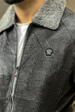 Pebble Charcoal Wool Zipper Jacket - 1124084