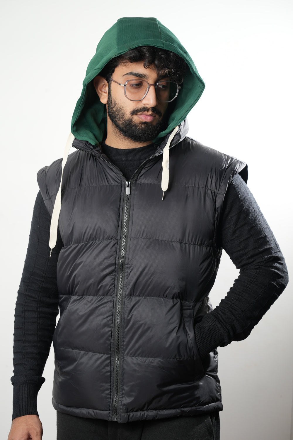 Detachable Sleeves Puffer Jacket - 1124100