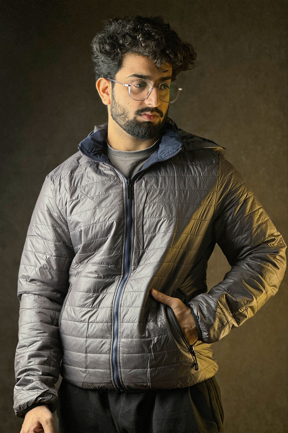 Navy Blue Double Sided Light Weight Jacket - 1124109