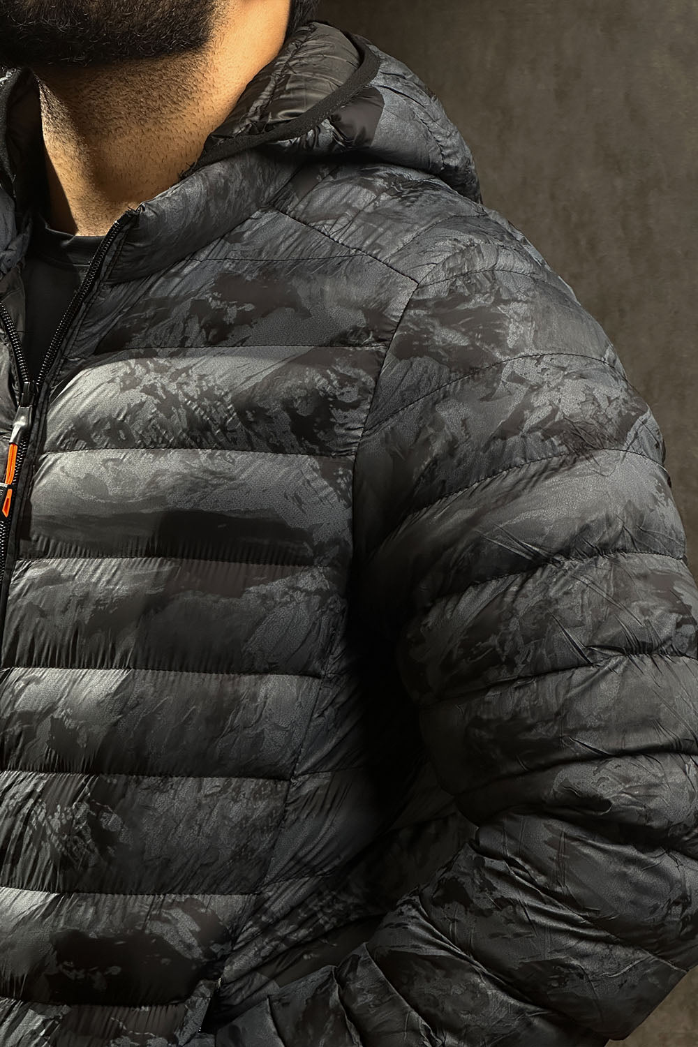 Ivory Camouflaged Print Padded Jacket - 1124114