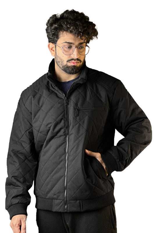 Flame Black Puffer Jacket - 1124116