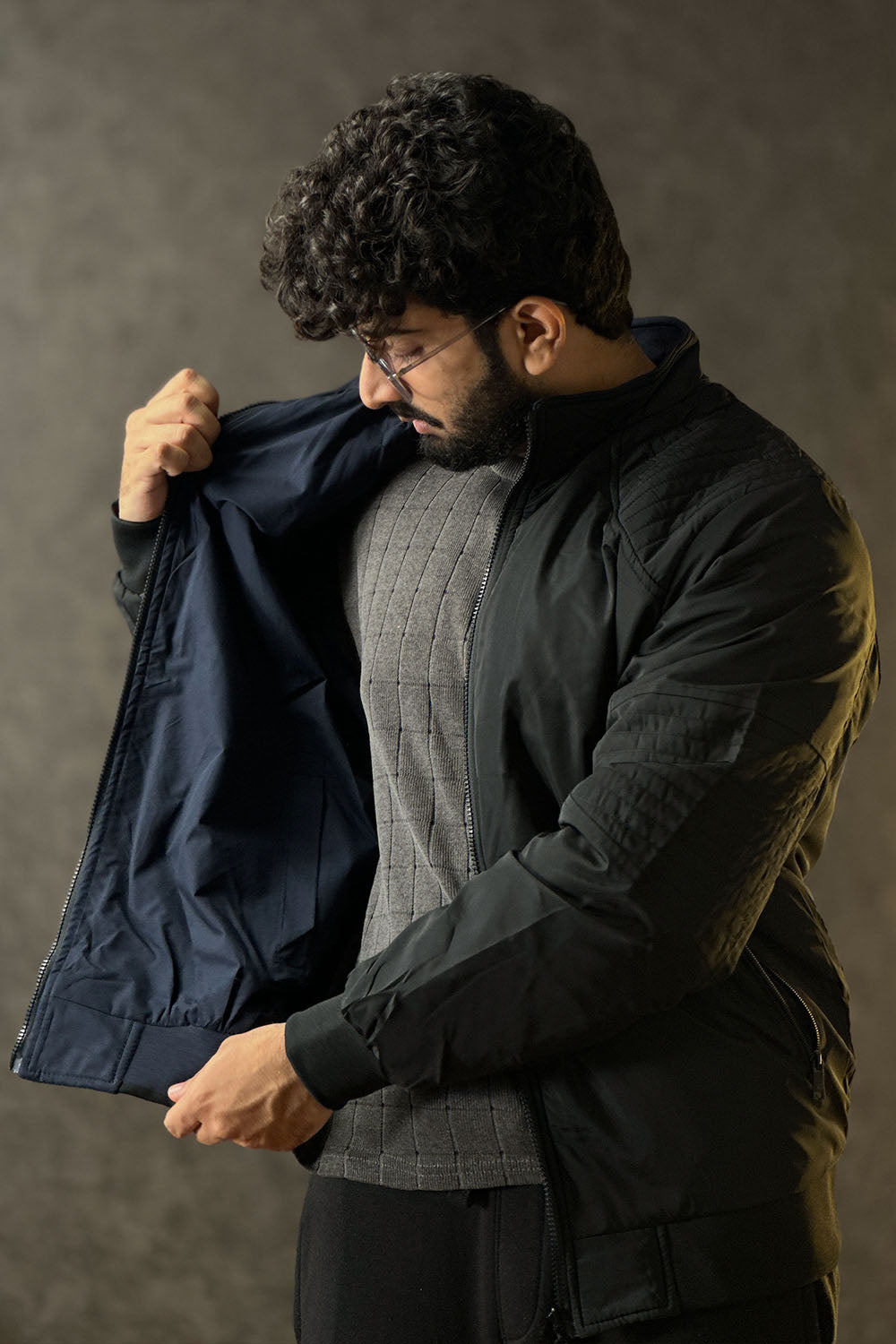 Black Double Sided Zipper Jacket - 1124133