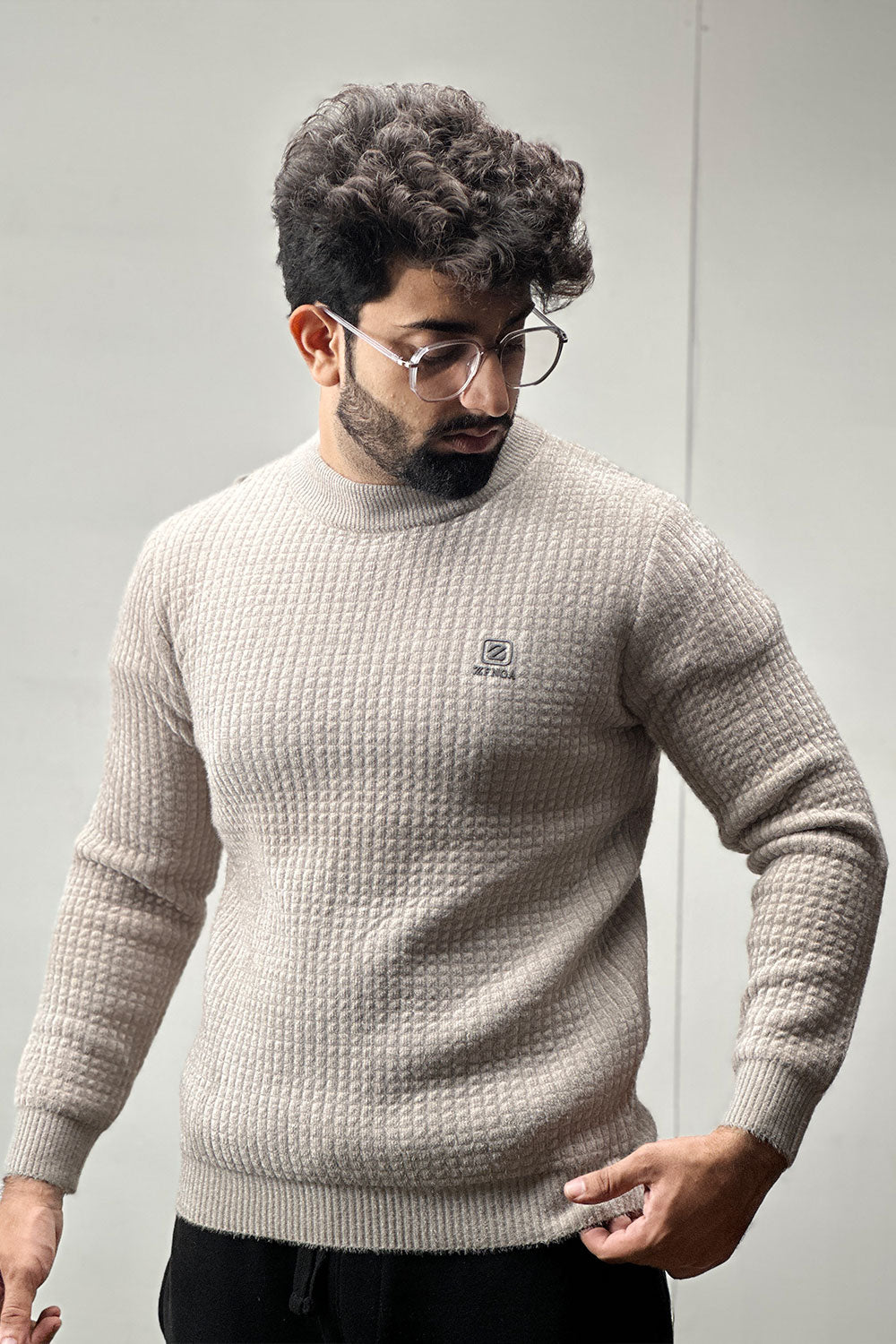 Cynosure  Self Textured Sweatshirt - 1124151