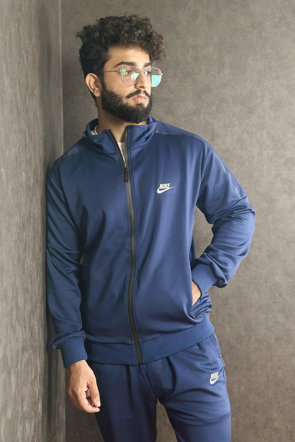 NKE Classic Collar Navy DRI-FIT Tracksuit - 4424005