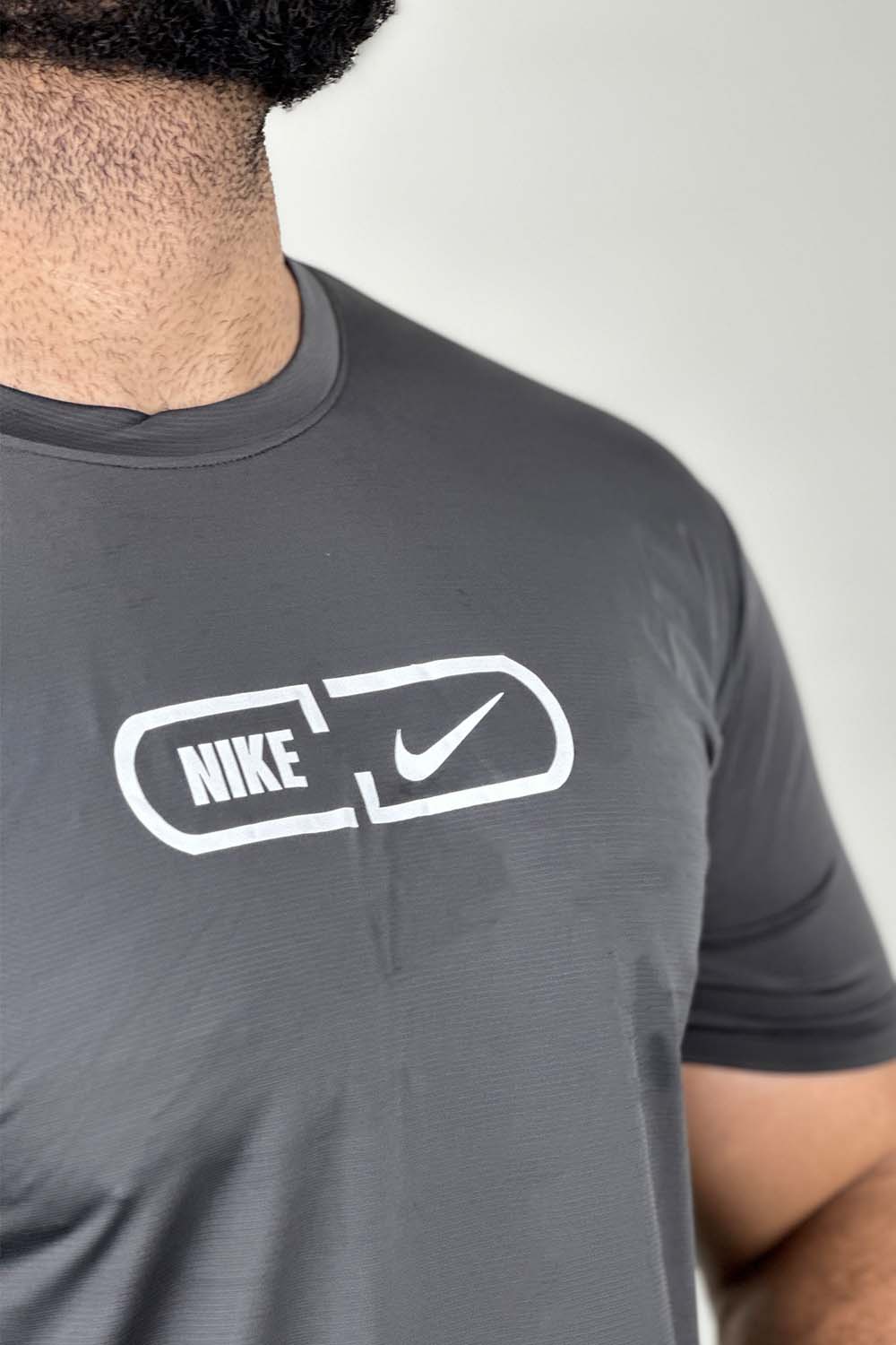 NKE Charcoal DRI-FIT Logo Tee - 0424067