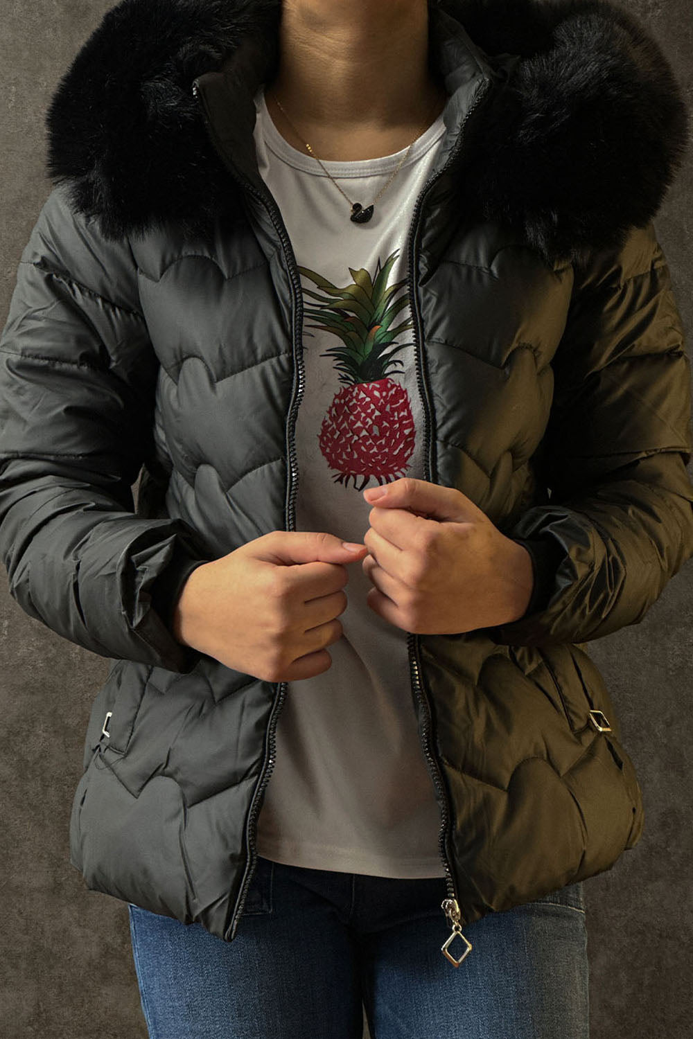Black short length Puffer Jacket 3324042