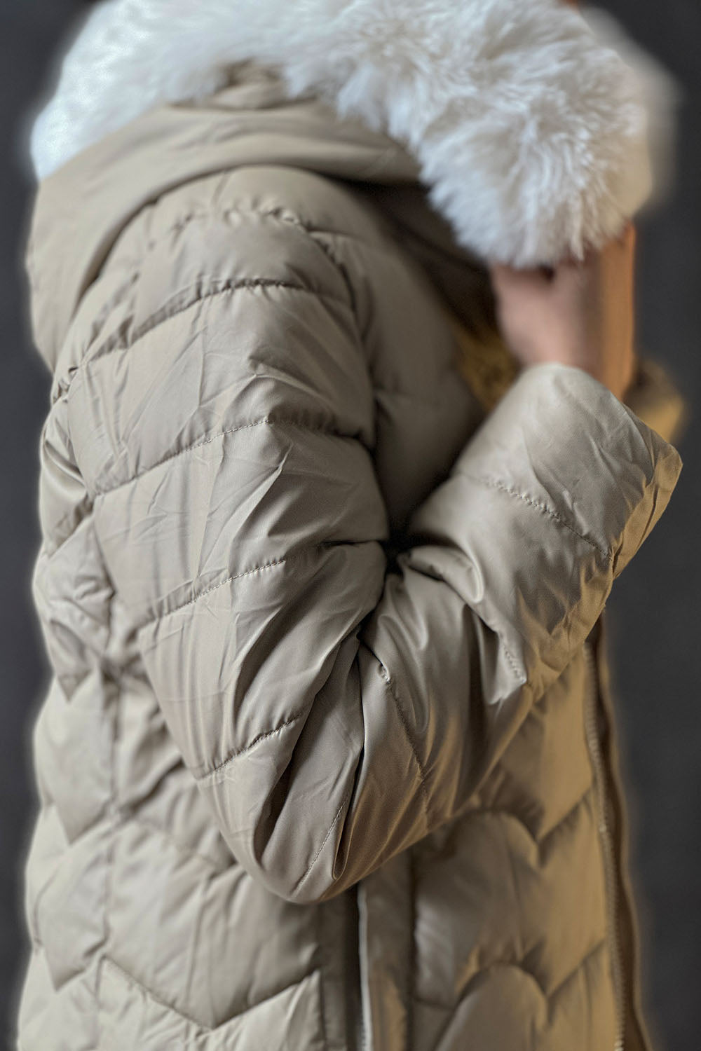 Soft Beige short length Puffer Jacket 3324042