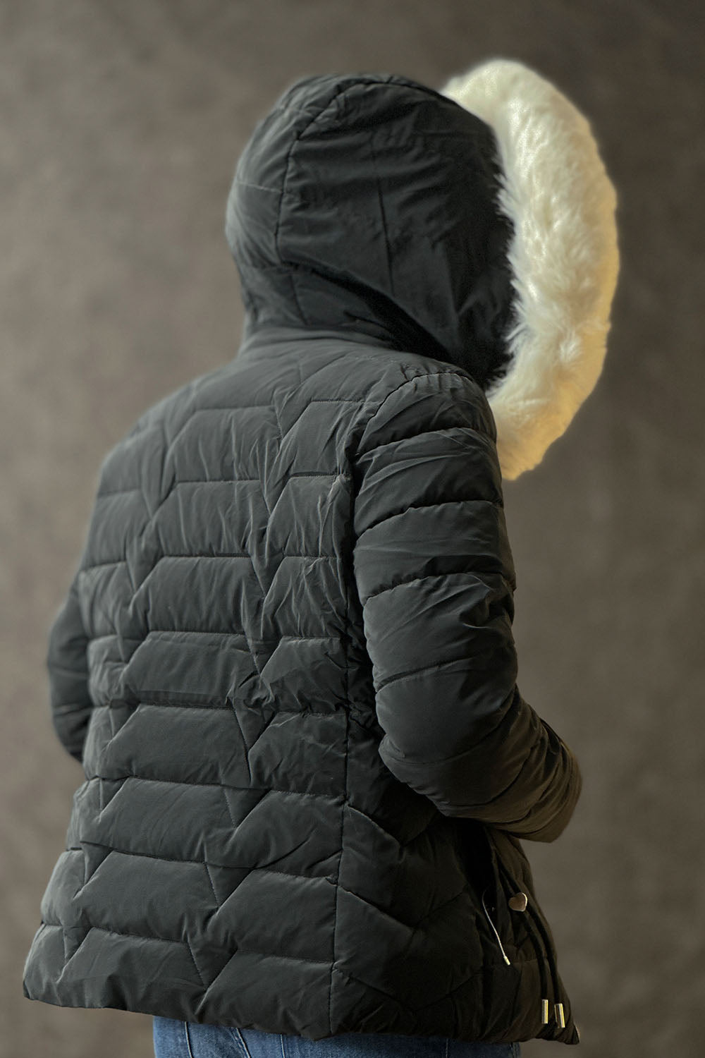 Jet black Short length Puffer Jacket 3324044