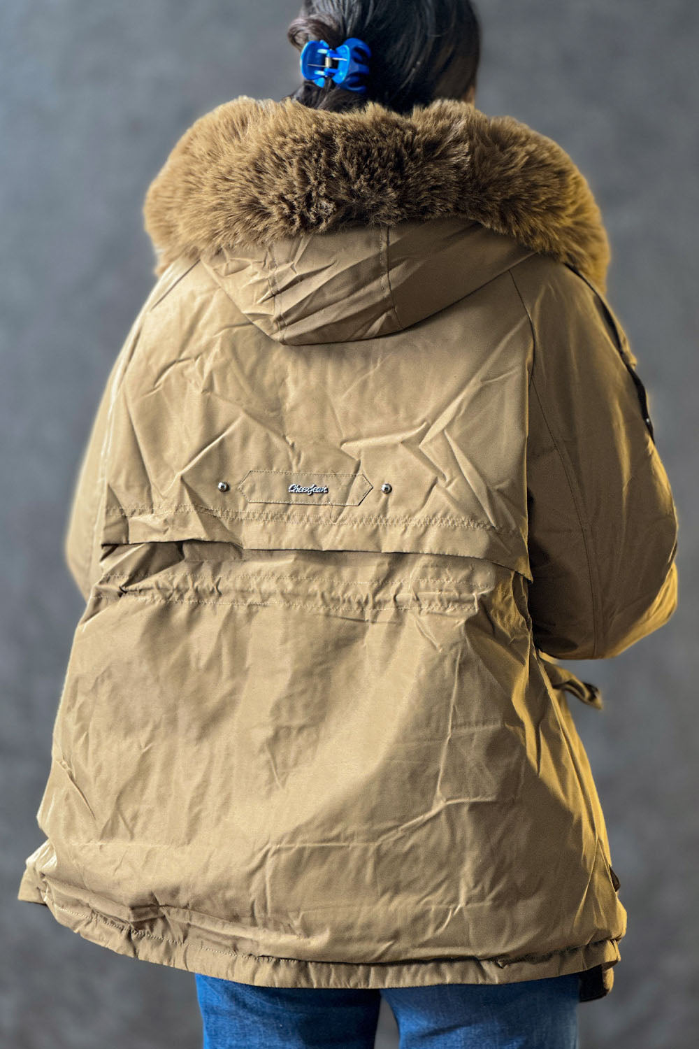 Women Golden Brown Puffer Jacket 3324047
