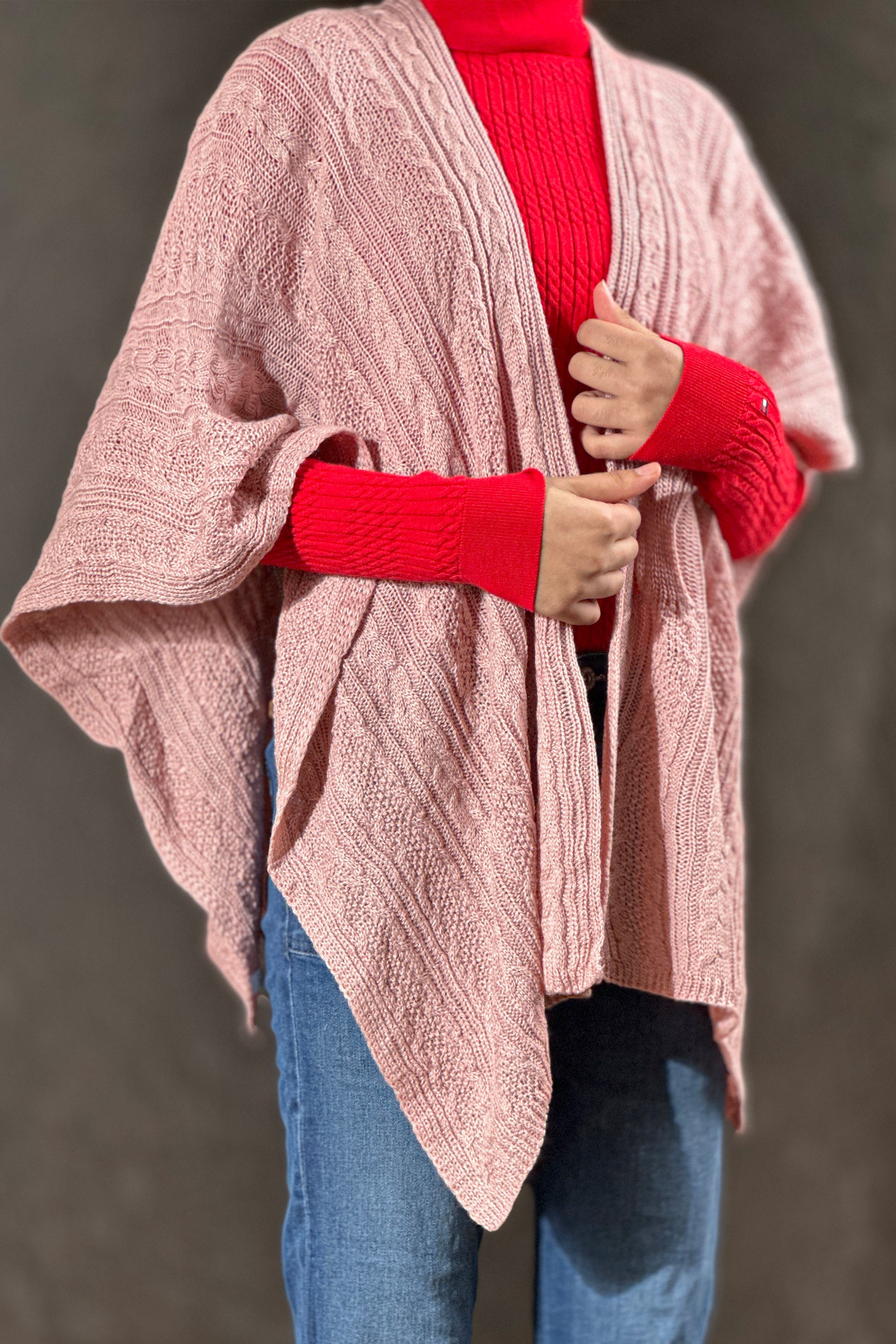 Cape Shawl Light Hot Pink - 3324076