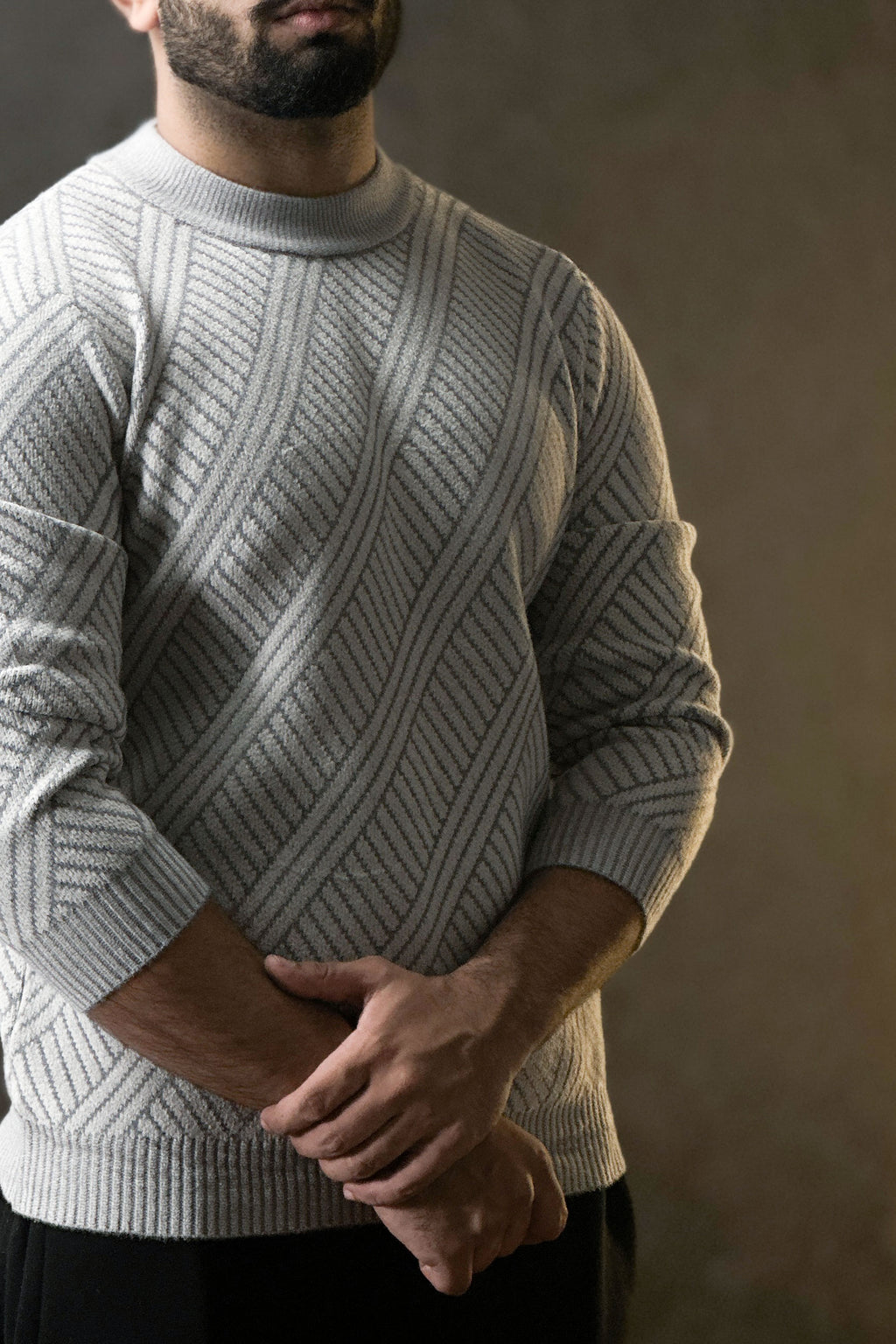 Moonlit  Self Textured Sweatshirt - 1124164