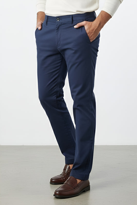 Premium Navy Cotton Pants - 01251086