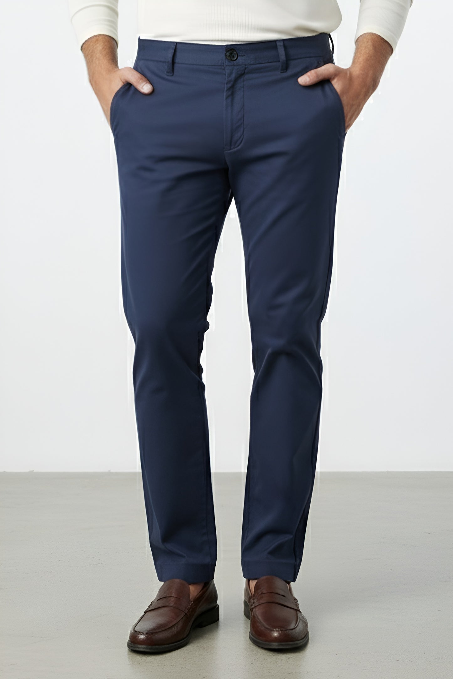 Premium Navy Cotton Pants - 01251086