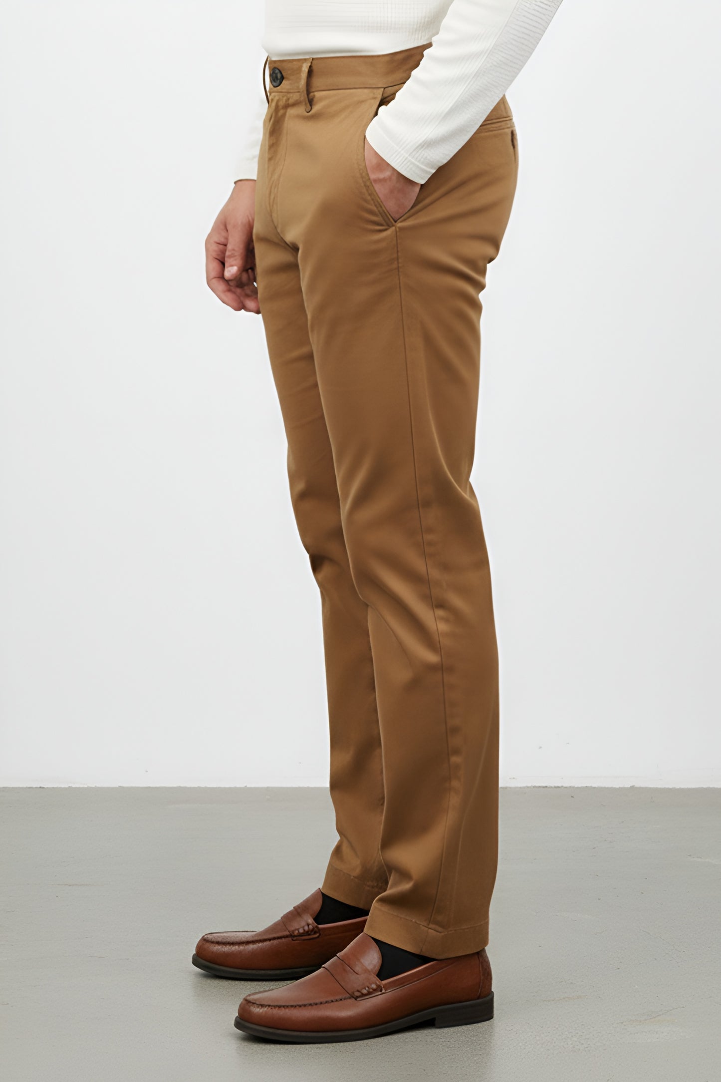 Premium Brown Cotton Pants - 0125186