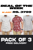 Pack Of 3 Half Sleeves Casual Shirts (Free Delivery)
