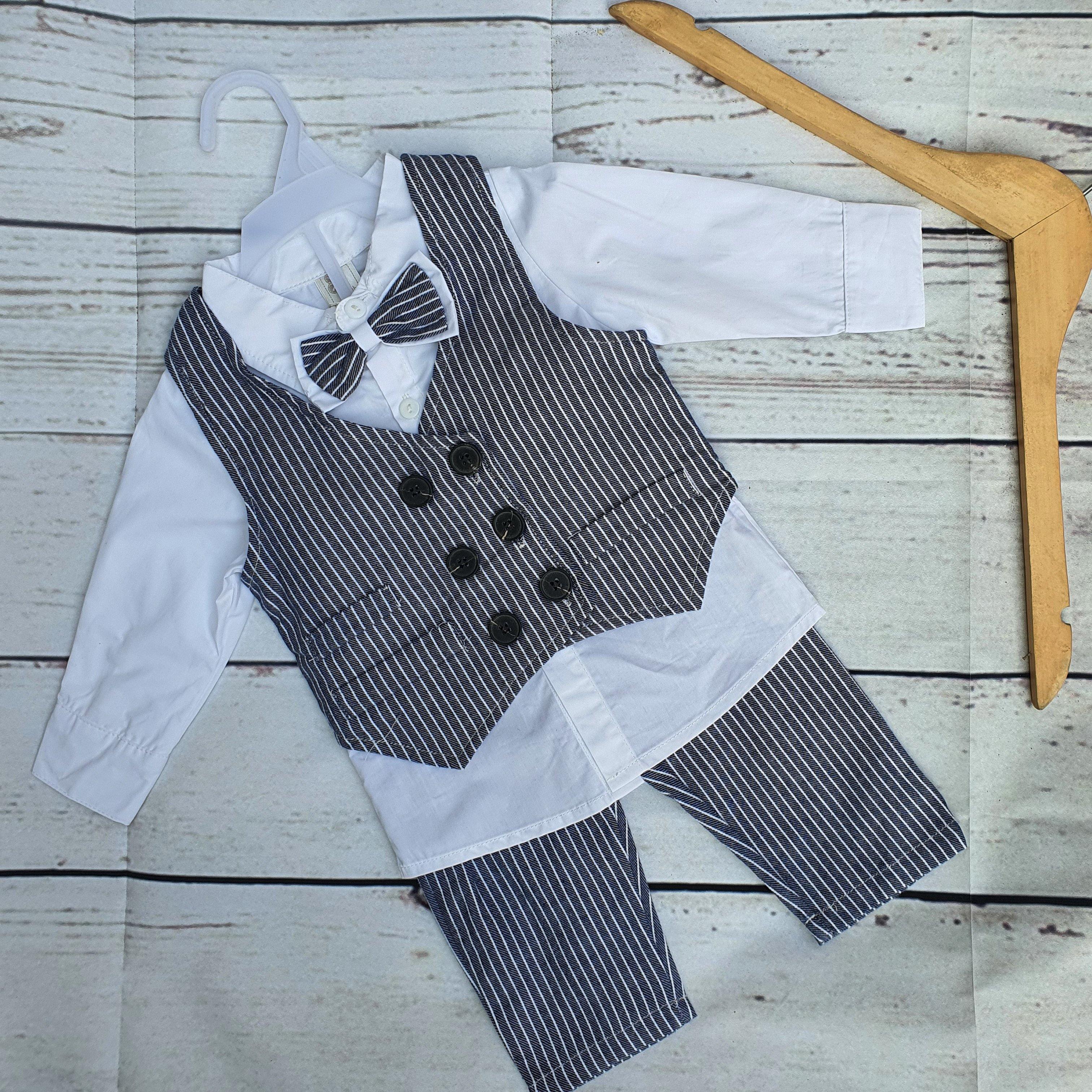 Sky Blue Formal Suit For Baby Boy Costume 3 Piece Suit - Italiano.pk