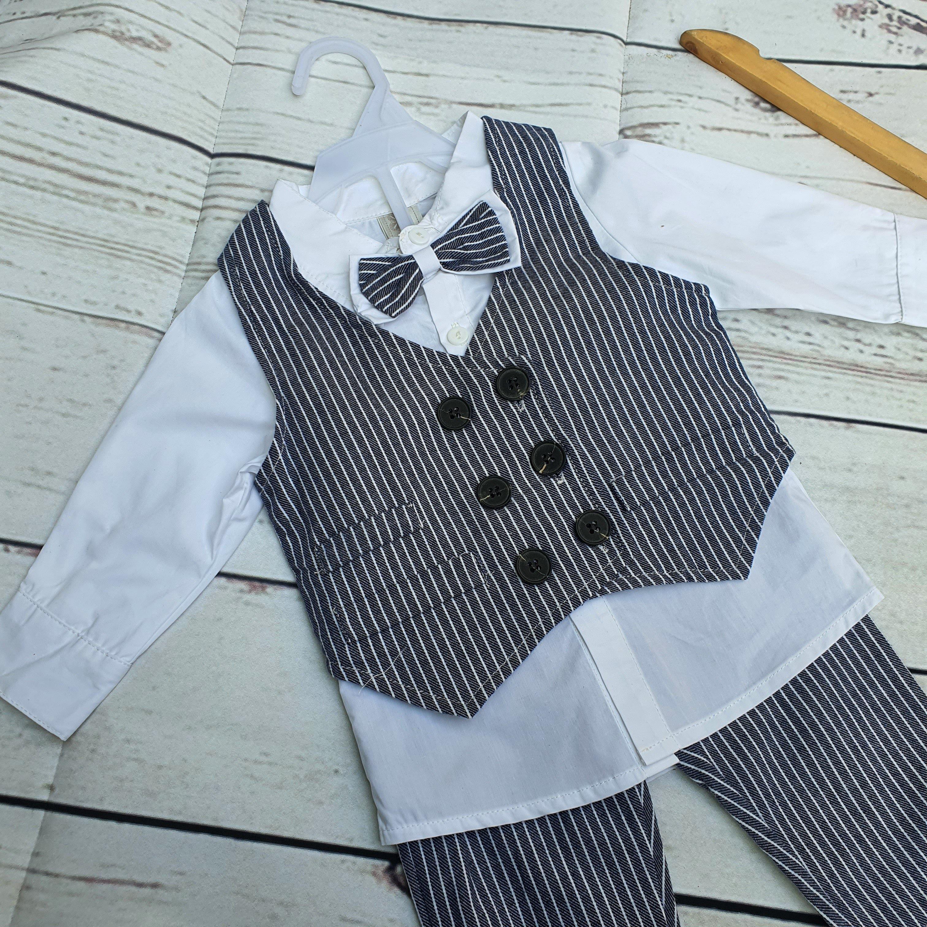Sky Blue Formal Suit For Baby Boy Costume 3 Piece Suit - Italiano.pk