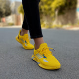 Classy Yellow Grey Stripe Sneakers - Italiano.pk